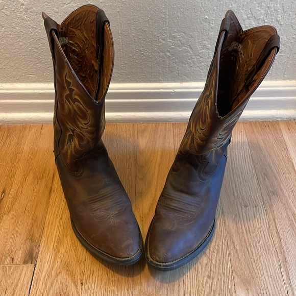 Justin Men’s Stampede Leather Cowboy Boots sz 12D - Picture 2 of 10
